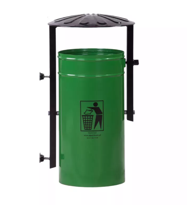 Cos stradal pentru gunoi  Verde  Metal  50 L